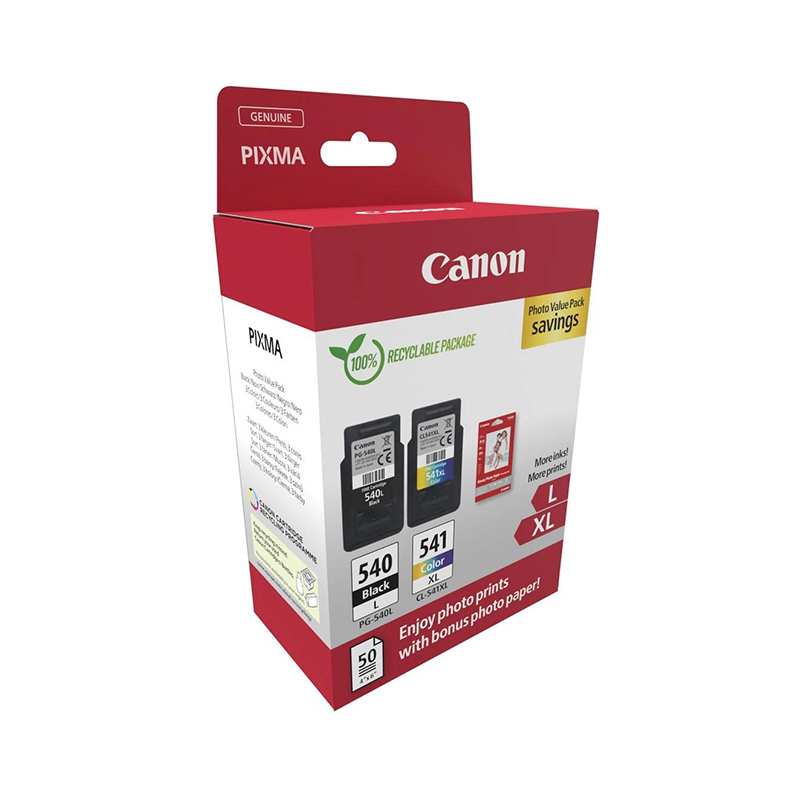 Canon OEM 1xPG-540L, 1xCL-541XL, Photo Paper Ink Pack
